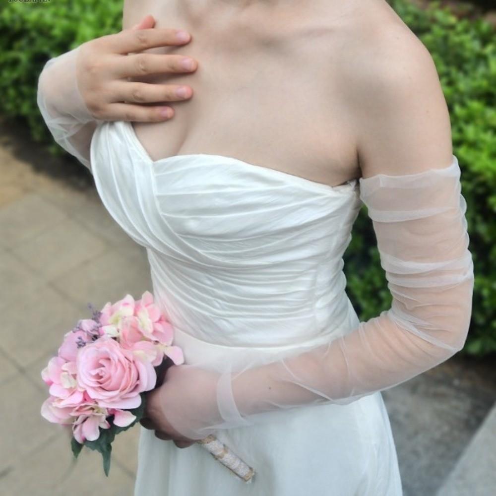1 Pair Sheer Material Wedding Dress Sleeves Lace Wedding Accessories Bridal Gloves Wedding Ceremony