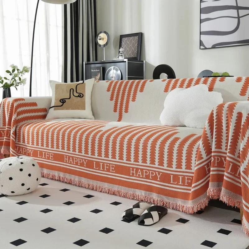 

Чехол для дивана из шенилла в скандинавском стиле с кисточками, моющееся одеяло для дивана, полотенце для дивана в форме буквы L для гостиной, дома, на открытом воздухе, для кемпинга, пикника S 180x180cm