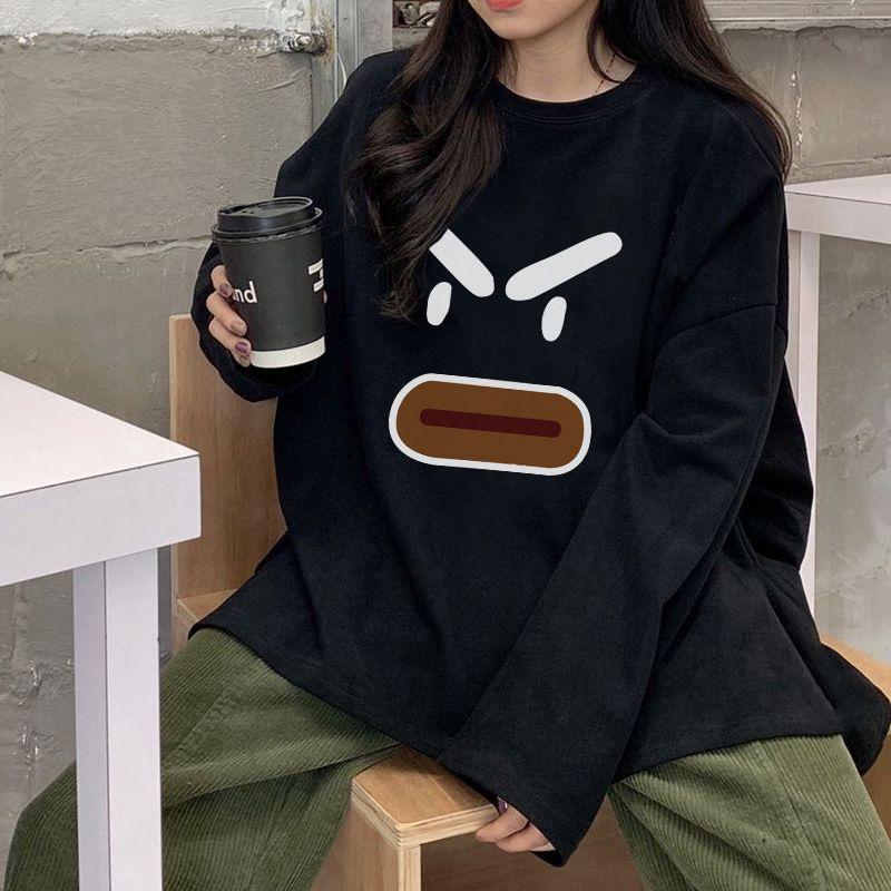 

2025 Women s 100% Pure Cotton Long-Sleeve Loose Fit Fashion Top - Spring/Autumn 3XL (73-80 kg)