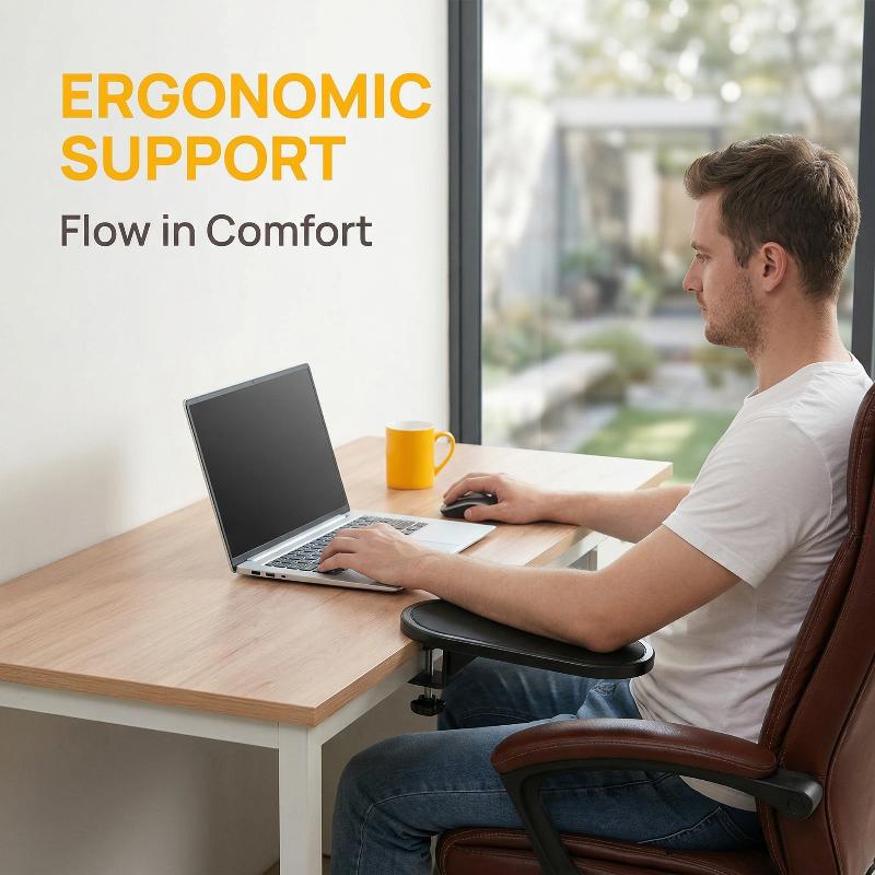 Poggiabraccio per computer per scrivania, regolabile, ergonomico, supporto per poggiapolsi, estensore per tastiera, supporto girevole per mouse pad