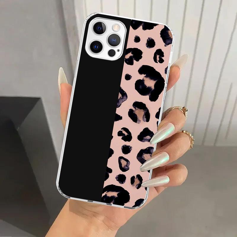 Leopard Print Phone Case for Iphone 17 Air 16 15 Plus 14 13 Mini 12 11 Pro Max 16E 7 8 SE 2020 Soft Funda Print Shell 16 15 14 1