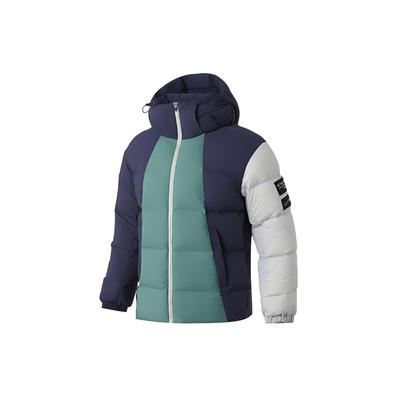 Li Ning Warm Windproof Down Jacket Men Outerwear Green AYMQ053-2