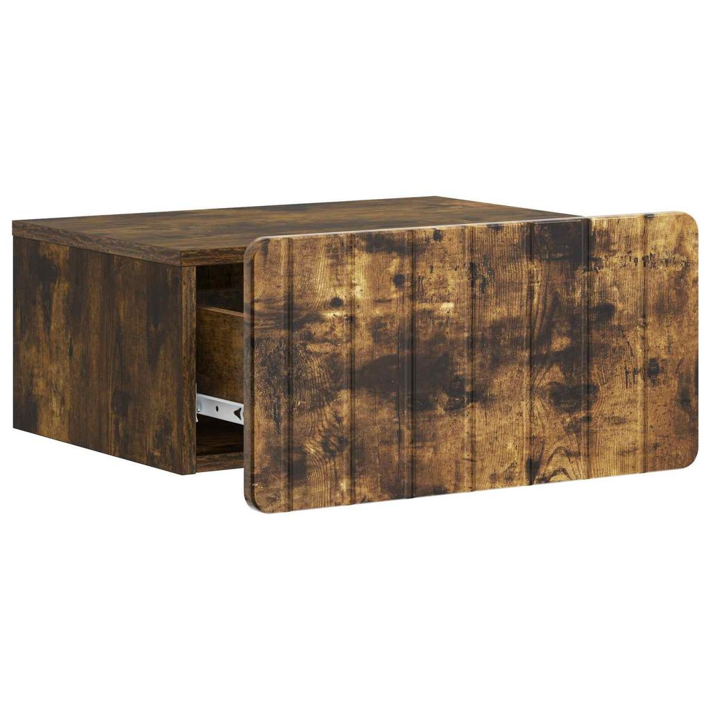Wall Mounted Nightstand Smoked Oak 49 x 34.5 x 24 cm