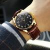 OLEVS Men's Ultra-Thin Analog Quartz Watch with Leather Strap and Date Display