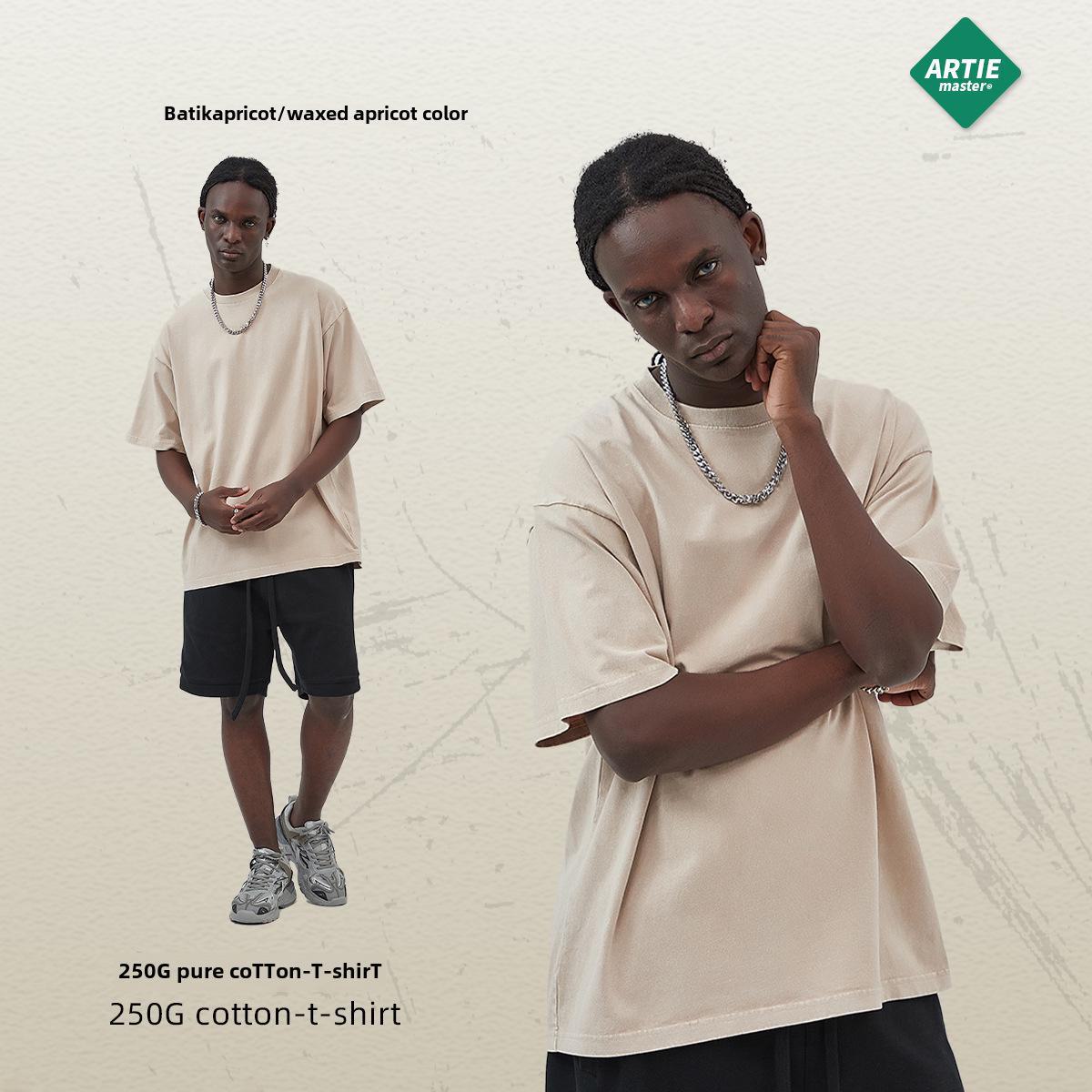 

ARTIE Мужская футболка с короткими рукавами в стиле ретро-батик весна/лето 2025 г. S абрикосовый