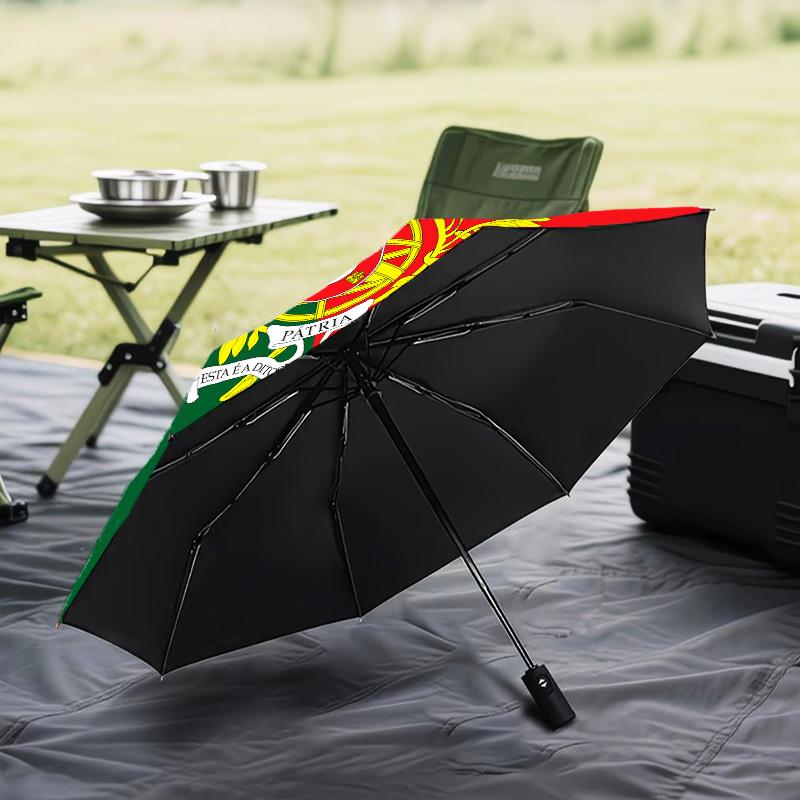Portuguese Coat Of Arms Automatic Folding Umbrella - 8-Rib Travel Umbrella with Auto Open/Close & Portable Gifts for holidays or birthdays