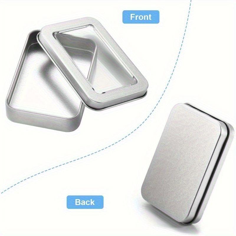 8/13/22pcs Metal Tin Boxes with Lids Transparent Top Rectangular Storage Containers for Candles Candy Gifts Ointments Treasures