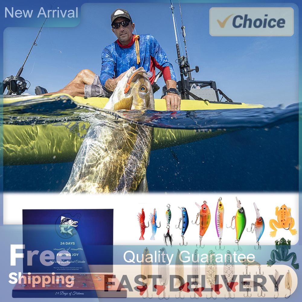 

Christmas Fishing Countdown Calendar Box 24 Days Fishing Lures Set Calendar Box Festival Theme Xmas Surprise Gift for Fisher China Mainland