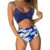 2Pcs/Set Printing Swimsuit Split Type Leopard Front Cross Bikini Set Beach