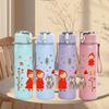 1PC Little Red Riding Hood Scene 750ml Color Plastic Sports Water Bottle Leakproof Flip Straw Lid For Sports Office Home Use