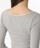 MUSINSA STANDARD WOMAN Lace Trim Ballerina Long Sleeve T-Shirt [Light Grey]