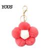 Women Keychain Plush Flower for Handbags, Five-petal Bag Charm, Charm Fluffy Backpack Hanging Accessory