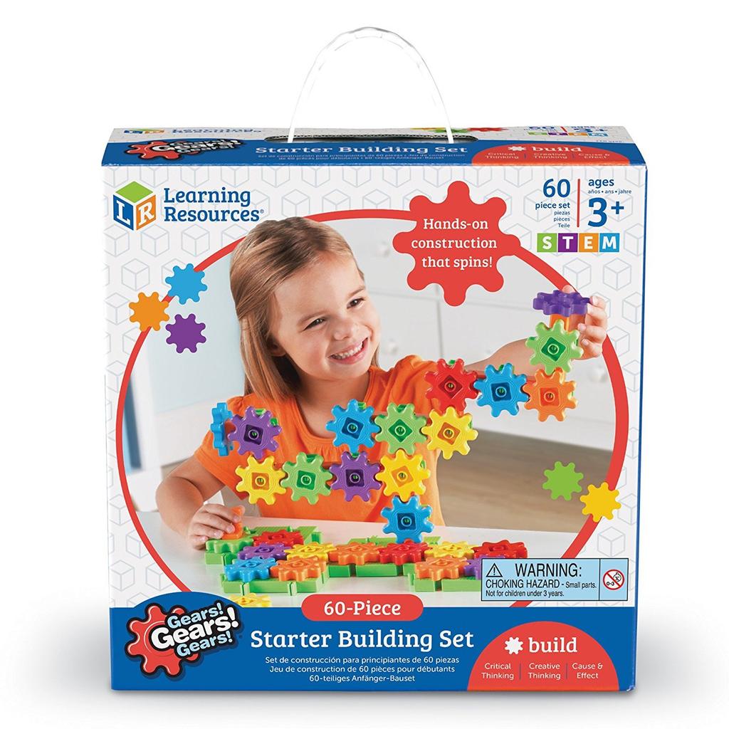 Learning Resources Colorful Gear Blocks Starter Set, 60 Pieces, Toy Gears, LER9148 (Authentic Product)