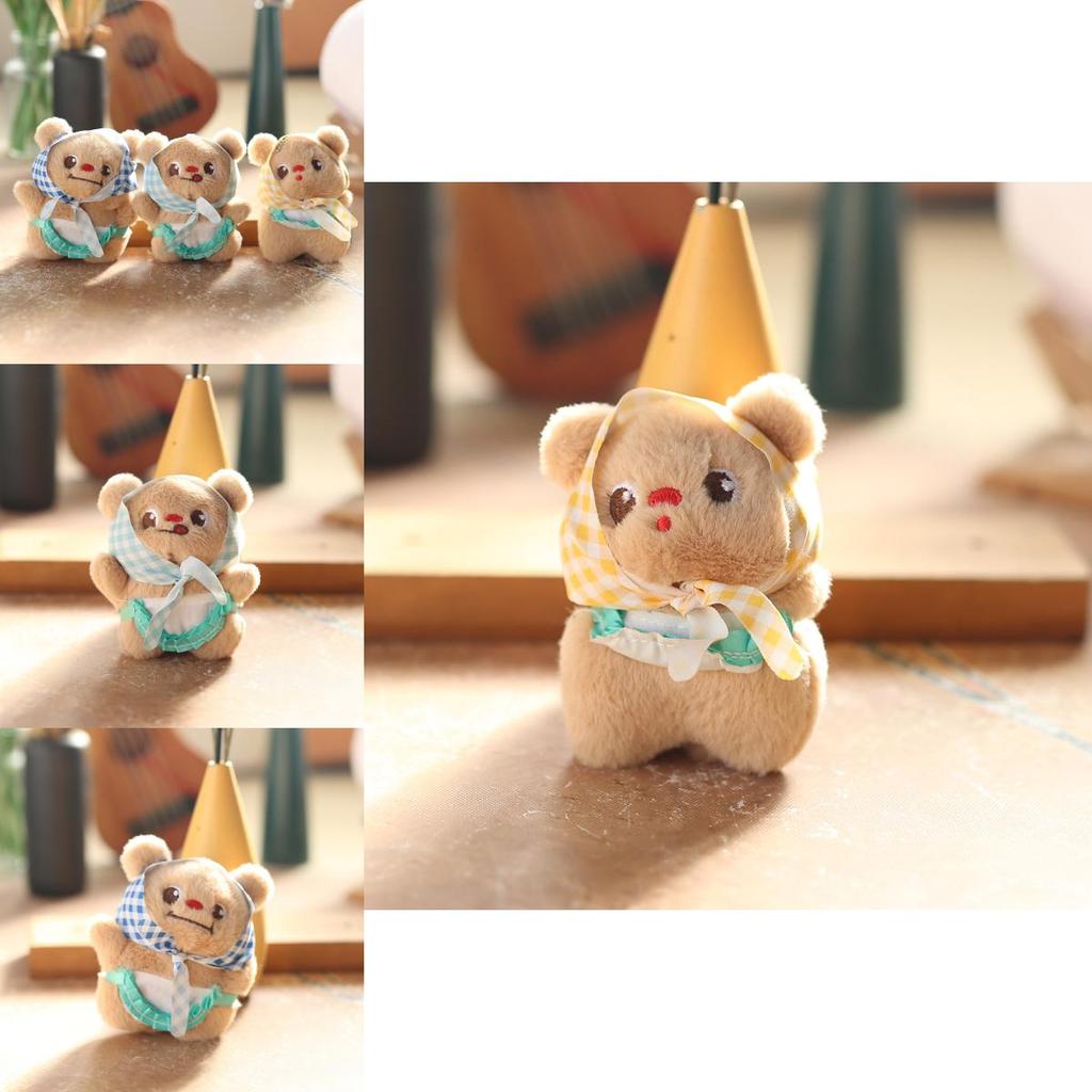 Cute Bear Butter Keychain Pp Cotton Stuffed Toy Backpack Decor Gift Kids For