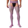Mens Crotchless Pantyhose Floral Lace Design Open Leggings One Piece Garter Stockings Club Wear