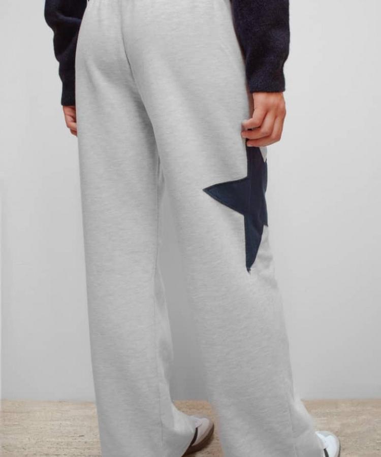 Seobdyudeu Side Ster Broek (Parel Grijs Melange)