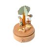 Personalized Text, Enchanting Wooden Swing Rabbit Music Box Handcrafted Animal-Themed Desktop Decor with Rotating Base, Perfect Gift for Christmas,
