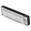 Diatonic Harmonica Aluminum Alloy 10 Hole C Key Portable Mouth Organ Musical Instrument Silver Gift