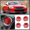 Red Carbon Fiber Interior Air Vent Outlet Cover Trim For Nissan GTR R35 08-16