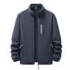 Autumn and Winter Polar Fleece Coat Men's Warm Outdoor Men's Fleece Cardigan Plus Velvet Padded Collar Coat.
