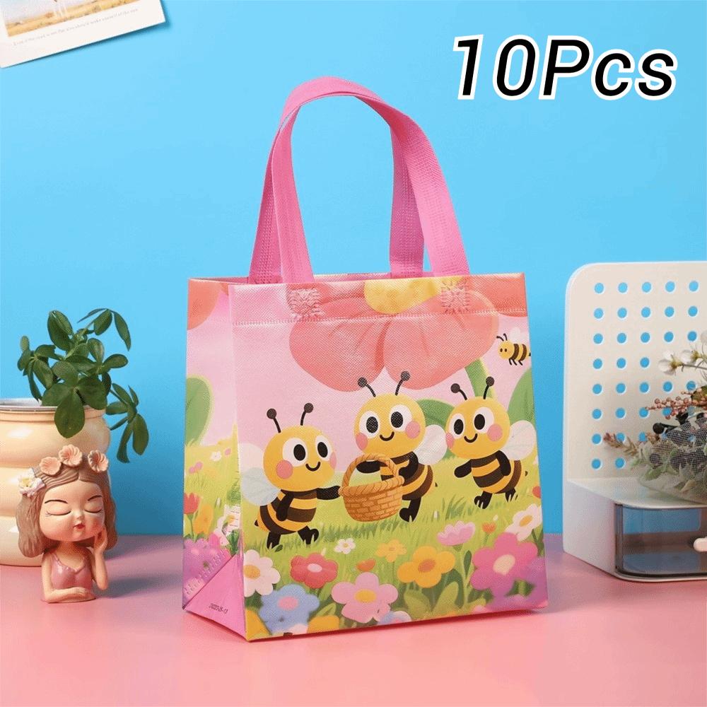 10Pcs Waterproof Gift Packaging Bags Reusable Flower Shopping Tote Bag  Kids Birthday Party