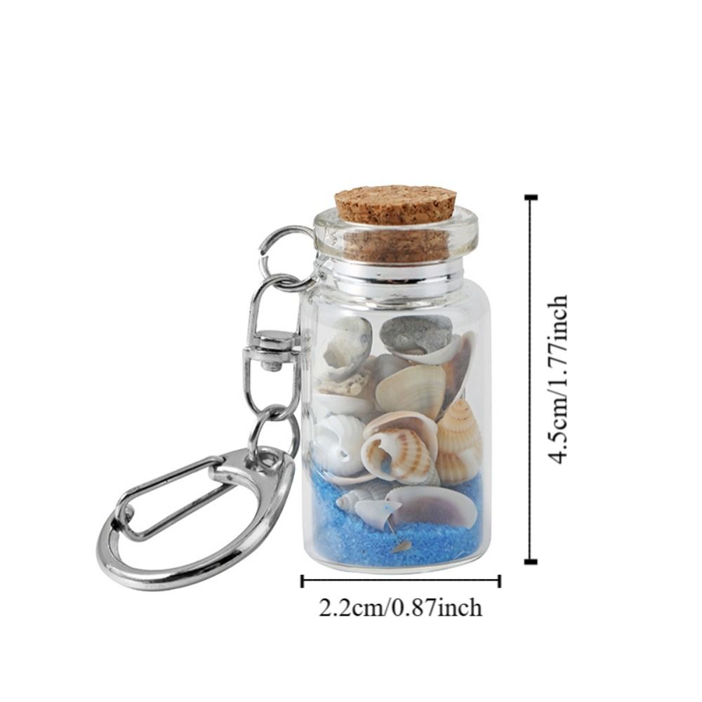 Sea Sand Drifting Bottle Keychain Conch Beach Style Keychain  DIY Handmade Jewelry