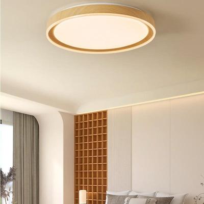 Nordic Round Ceiling Light Corridor Aisle Lamp Creative Living Room Center Light Wood Grain Bedroom LED Ceiling Light