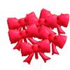 8Pcs 15-Inch Bowknot Foil Balloons, Matte Red Ribbon Mylar Balloons, Aesthetic Bow Shape Decorations for Wedding, Anniversary