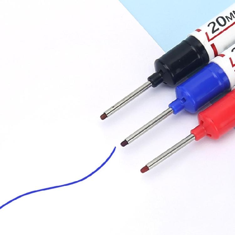 10 Pcs Long Nib Marker Deep Hole Marker Pen Oil-Based Carpenter Marker Waterproof Marking Pen 20mm Deep Reach Marker