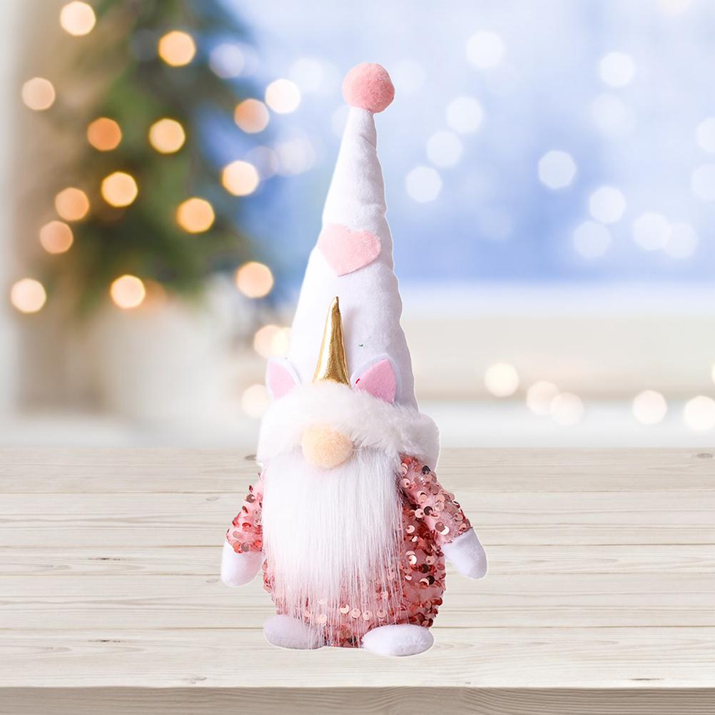 Pink Gnome Plush Dwarf Doll Home Table Ornaments Holiday Decorations