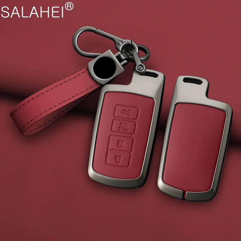Interior Mouldings Leather Car Key Case Cover  Protector Shell For Toyota Camry Corolla RAV4 Highlander Avalon 2015 2016 2017 20
