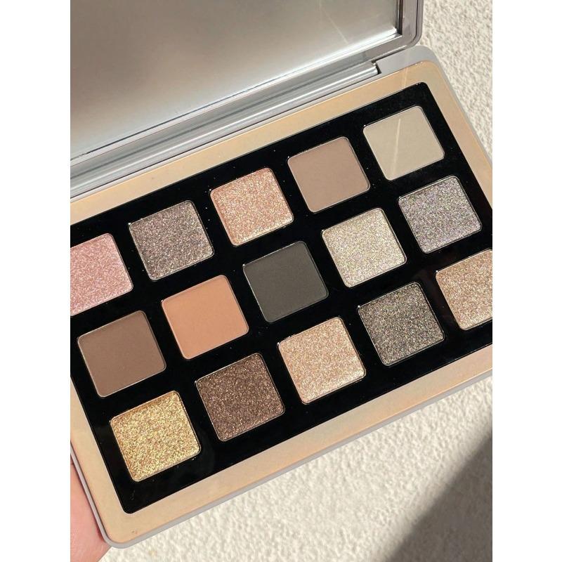 15-Color Eyeshadow Palette, Matte Shimmer Long-Lasting Eye Shadow With Mirror Eyeshadow Eye Makeup