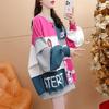 Spring Autumn Street Style Harajuku Patchwork Loose Casual Pullover Sweater Women Fashion Printing All-match Top