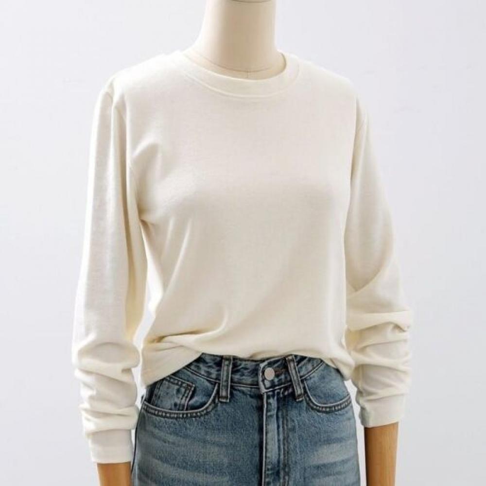 STyle LaTTe Basic Round Neck Solid T shirT Daily Inner Tee