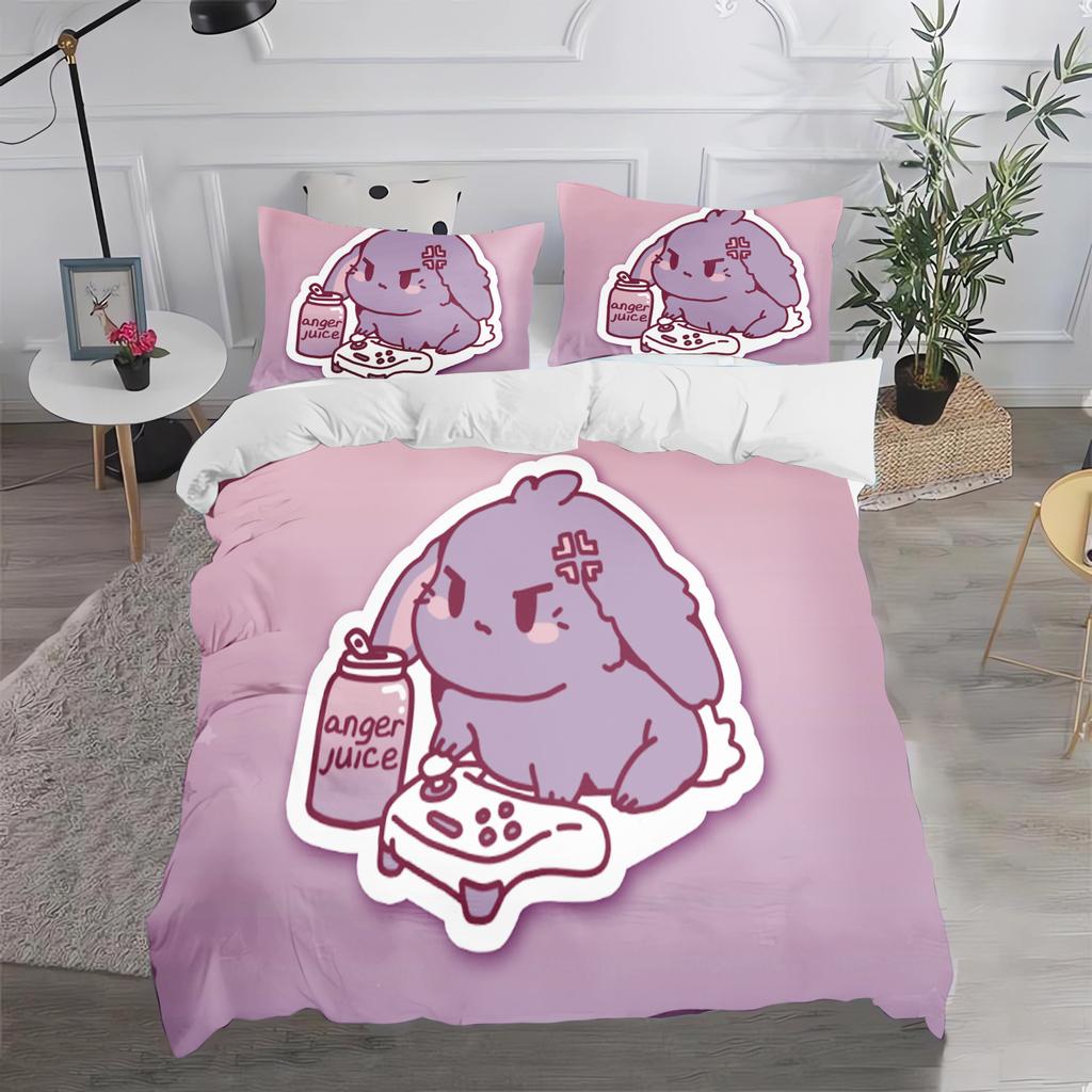 Kawaii Cartoon Duvet Cover Set Cute Bedding Coverlets For Kids Teens Girls Bedroom Decor Easter Gift For Friends