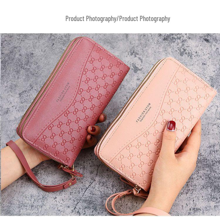 Kadın Uzun Cüzdan - Fermuarlı Bozuk Para Cüzdanı, Çok Fonksiyonlu Telefon Çantası, Çoklu Kart Yuvalı Geniş Kapasite.