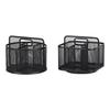 5 Sections Desktop Pen Organiser 360 Degree Rotating Metal Pen Stand Multi Compartment for Office Desk Organization