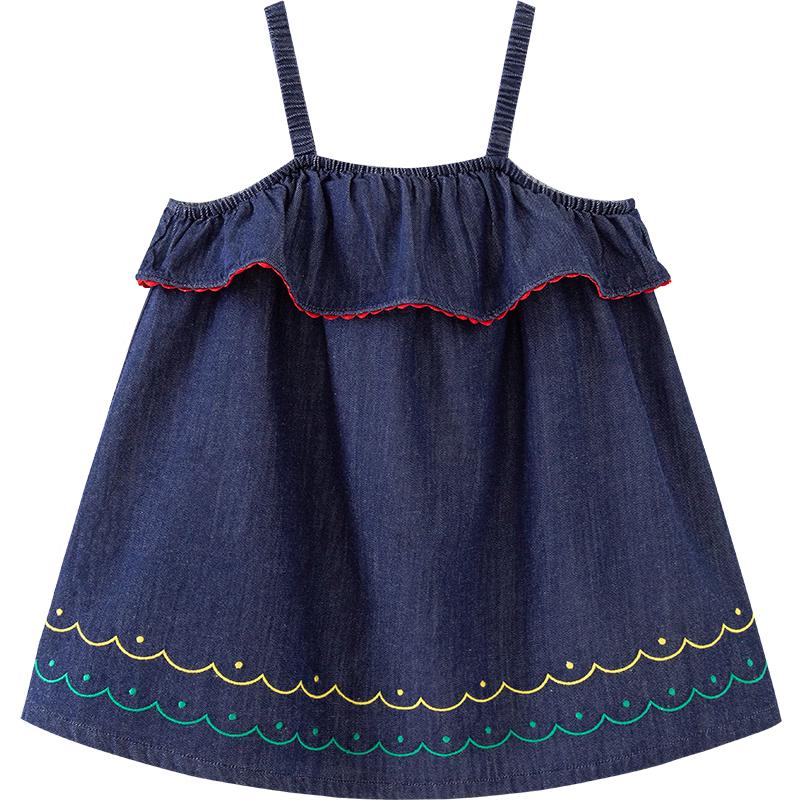 Minibala Girls  Sleeveless Modal Denim A-Line Dress 90