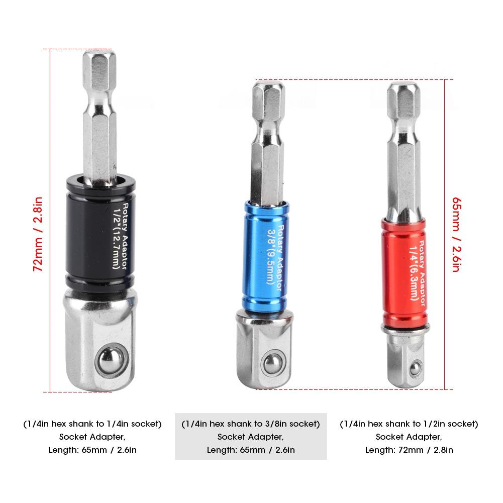 3PcsSet Hex Drill Bit Socket Adapter Drive Electric Impact Driver 14in 38in 12inType C