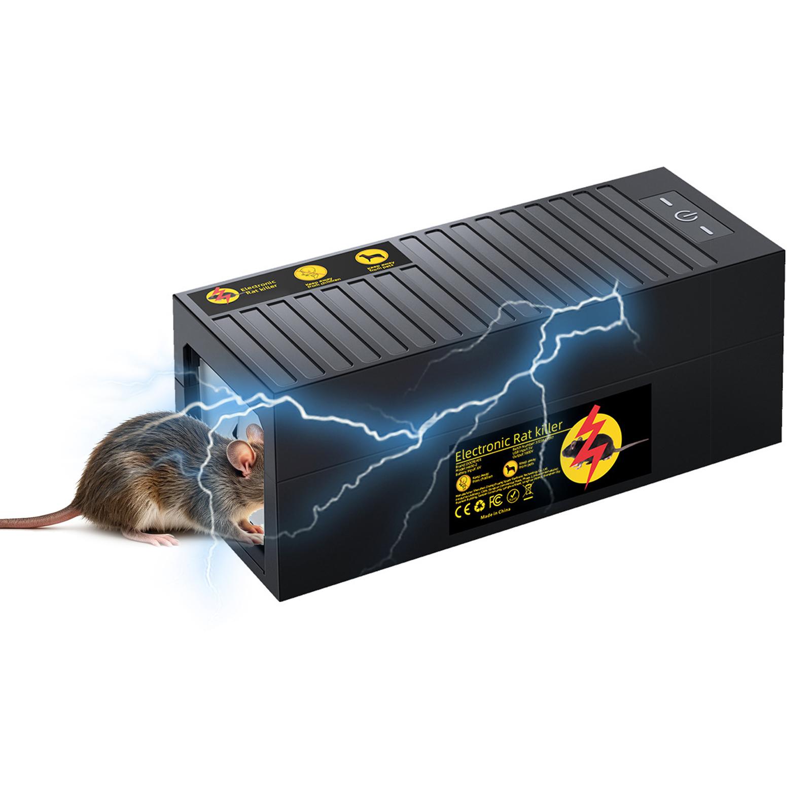 Elektrische Rattenval 1800V Hoogspanning Schok Menselijk Herbruikbaar Veilig Zonder Aanraking Doder Binnen Buiten voor Huis Keuken Garage gray
