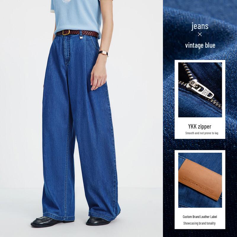 Navigare Women's High-Waist Wide-Leg Denim Jeans