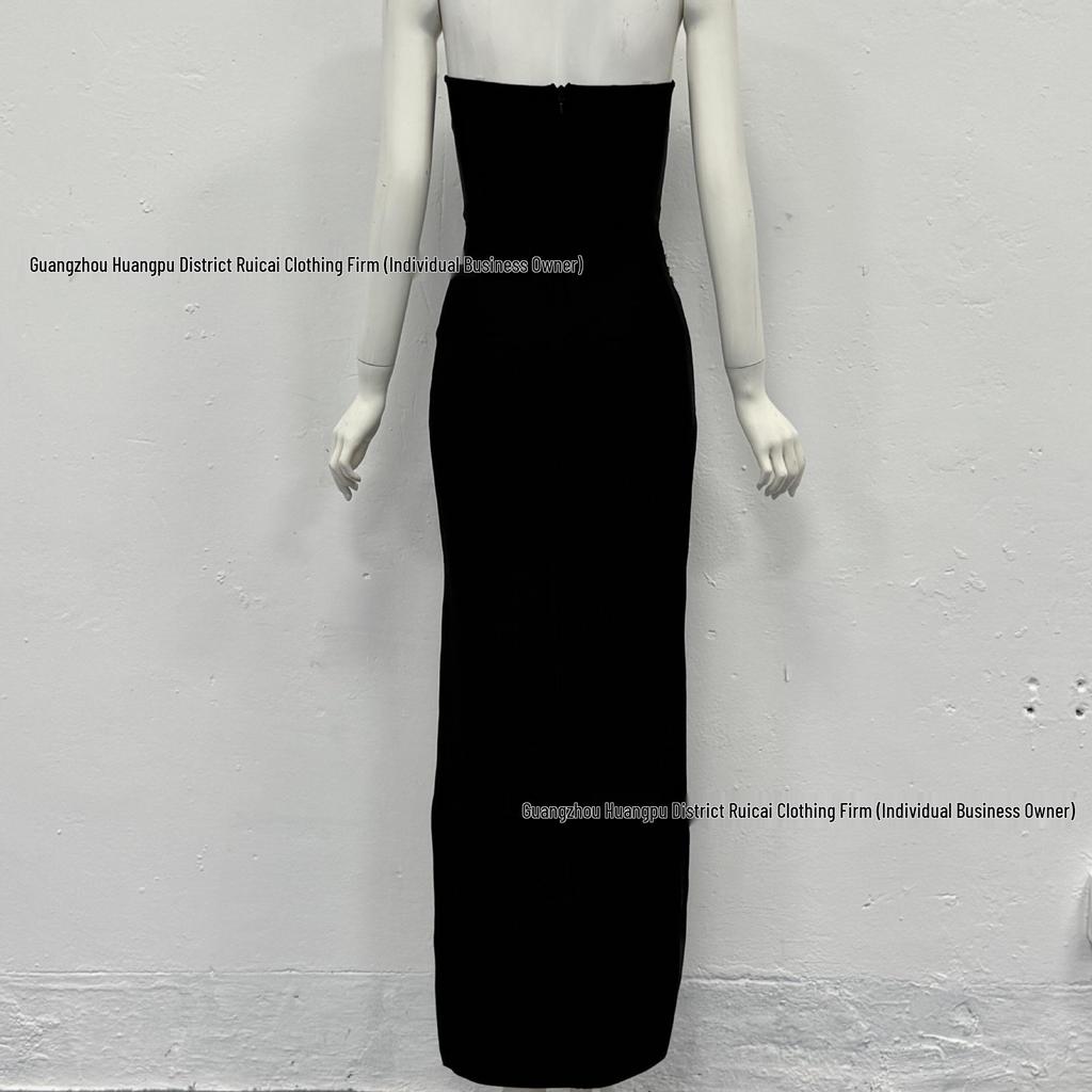 Elegant Beaded Strapless Evening Gown for Women