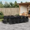 VidaXL Garden Dining Set 15 Pcs Cushions Black Wicker, Outdoor Dining Set, Dining Furniture of 3210811