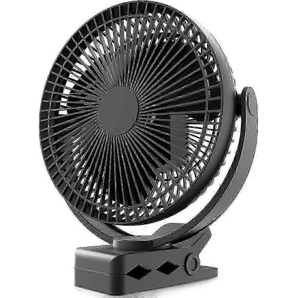 KOONIE 10000mAh Rechargeable Portable Fan, 8-Inch Battery Operated Clip On Fan, USB Fan, 4 Speeds, Strong Airflow, Sturdy Clamp Fo SZRH A-S Less