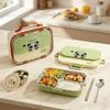 304 Stainless Steel Bento Box with Bowl Cutlery Large Capacity Divided Food Storage Container Sealed Lunchbox for Kids School