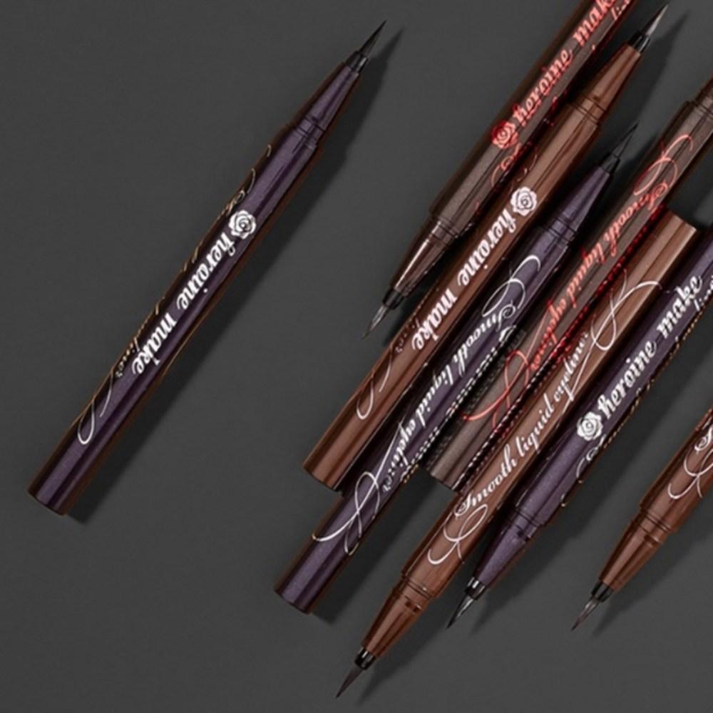 Kiss Me Heroine Make Smooth Liquid Eyeliner Super Keep 0,4 ml, noir profond, 3 pièces.