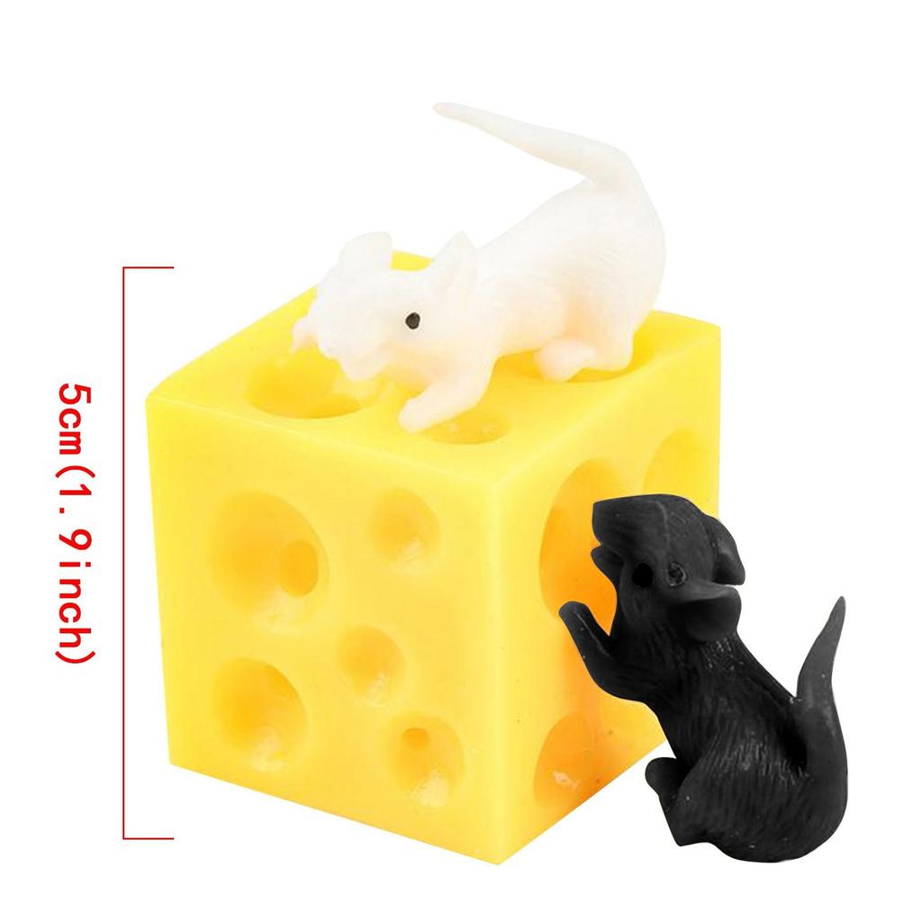 Cute Cheese Mouse Creative Tricky Scary Pinch Music Decompression Toy