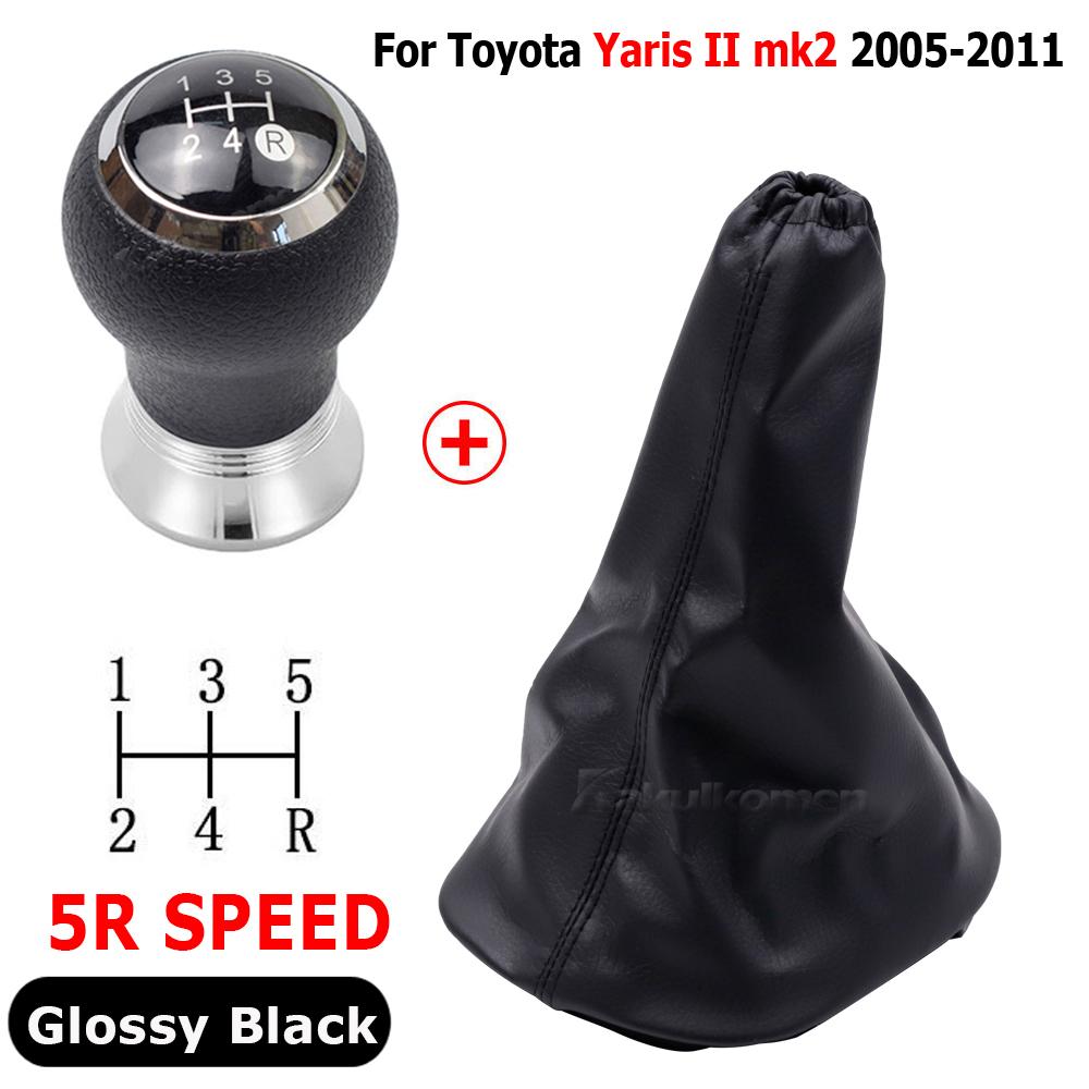 For Toyota Yaris II 2 MK2 2005 2006 2007 2008 2009 2011 Gear Shift Knob Shifter Lever Stick Gaiter Boot Cover Cars Accessories