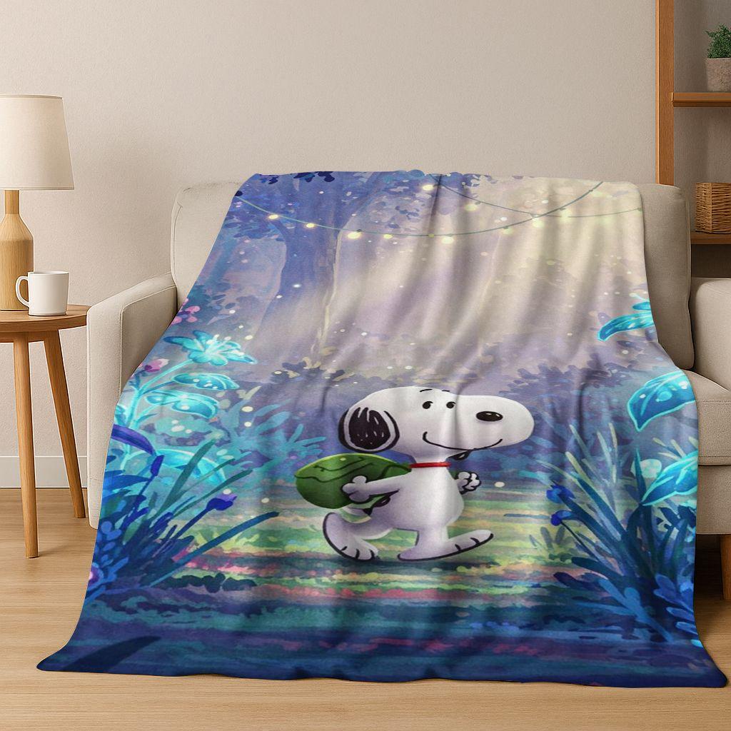 3D Cute Snoopy Dog Peanuts Art Cartoon Flannel Blanket,Cozy Soft Throw Blanket for Home Bedroom Bed Sofa Picnic Cover Gift Kids