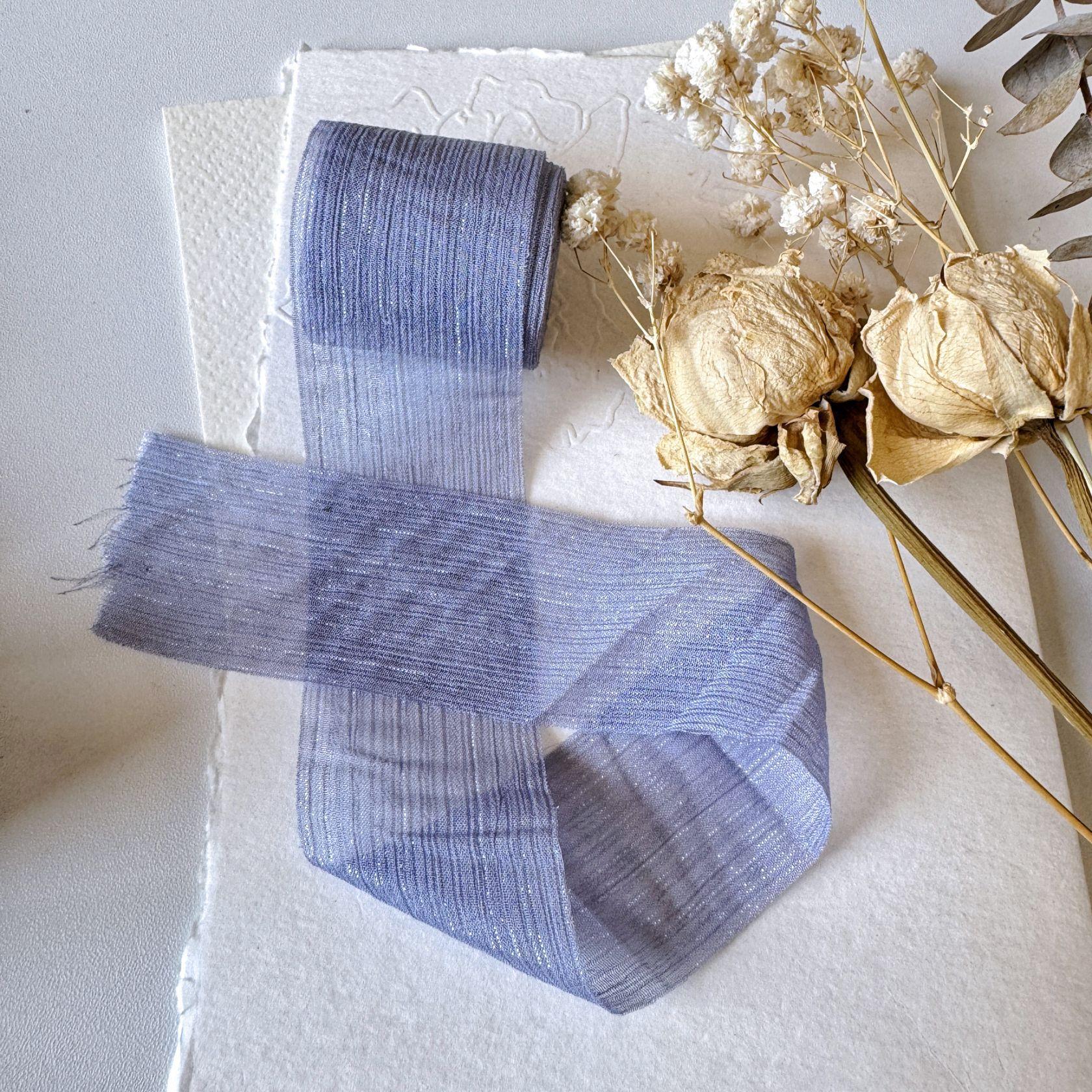 

Silver Sparkling Yarn Ribbon Chiffon Wedding Wrinkle Mesh Accessories Bright Silk Wrinkle Gift Box Flower Bundle Packaging 5 Meters